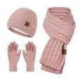 thumbnail image 1 of Kcodviy New Knitted Hat Scarf Hat Gloves Scarf Set Men Gloves Women's Fleece Cold Gloves Scarf Set for Proof Warm Keeping Three Gloves Scarf Set for Piece Set, 1 of 2