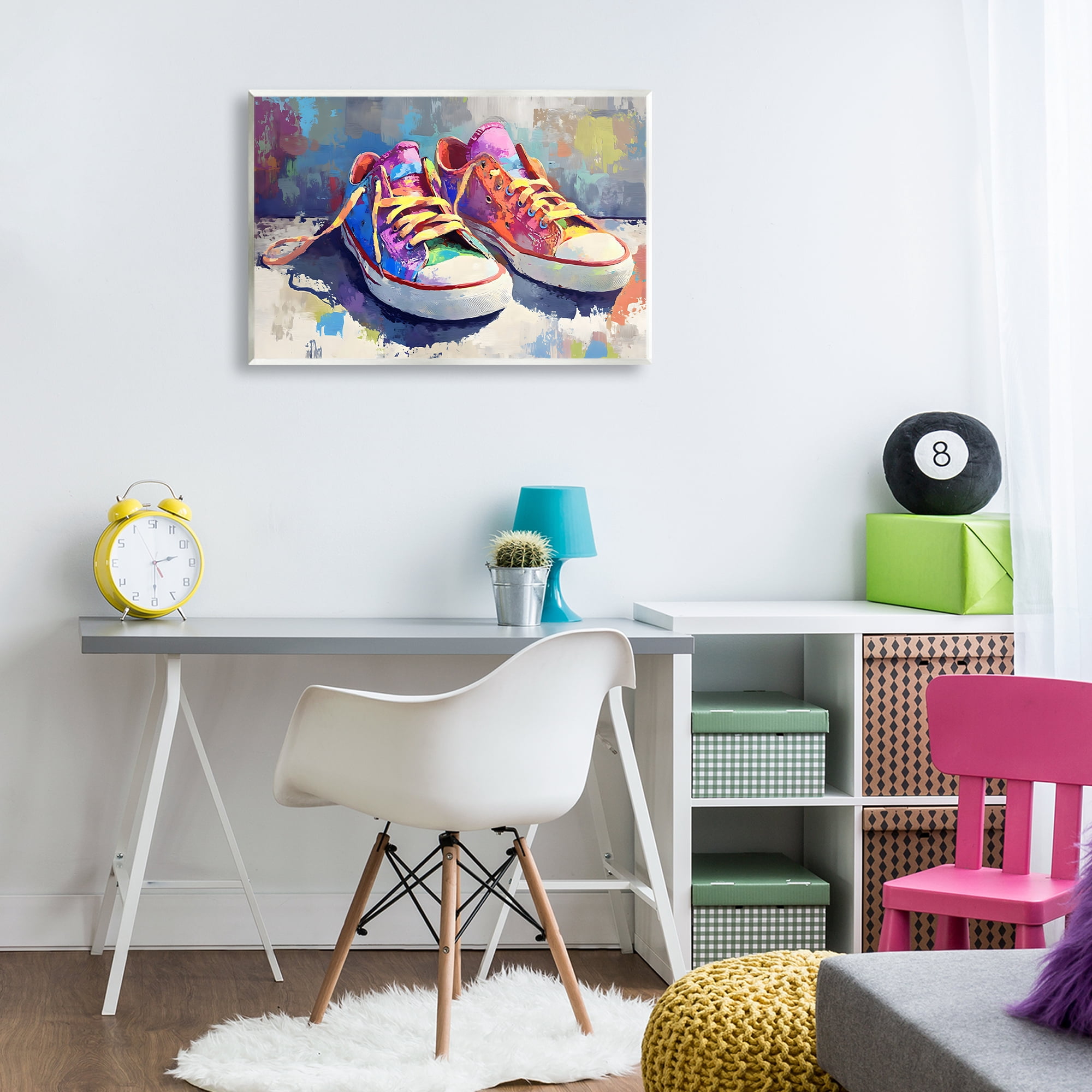 Stupell Industries Colorful Low Top Sneakers Wall Plaque Art, design by Creative Studio