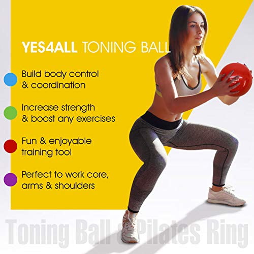 Yes4All Soft Weighted Toning Ball - 4 lb Sand Ball Green and Magic 