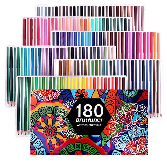 180 Watercolor Pencils, Beautiful Blending Effects with Wet or Dry - Ideal for Coloring Book - Water Soluble Pencils for Kids Adults Beginners
