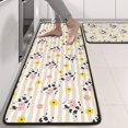 thumbnail image 2 of Cow and Flower Beige Pattern Anti Fatigue Kitchen Rugs Set Of 2, Non Slip Washable Decorative Floor Mats for Sink Laundry and Home Use, 17"x47", 2 of 5