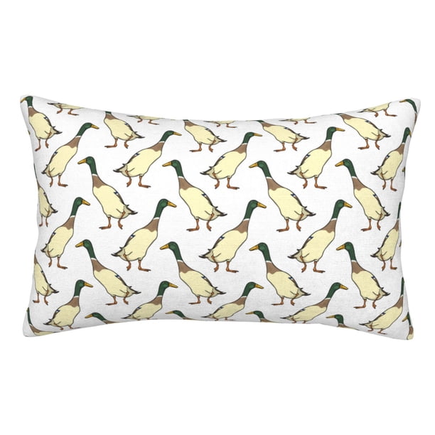 Fotbe Mallard Ducks Funda de Almohada Decorativa Estilo Occidental, Lujo en Algodón, Fundas para Almohadas King, Cojín Estampado para Decoración del Hogar-20"x30"