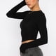 thumbnail image 4 of Camiseta ajustada Nikou Top de mujer cuello redondo manga larga, 4 of 7