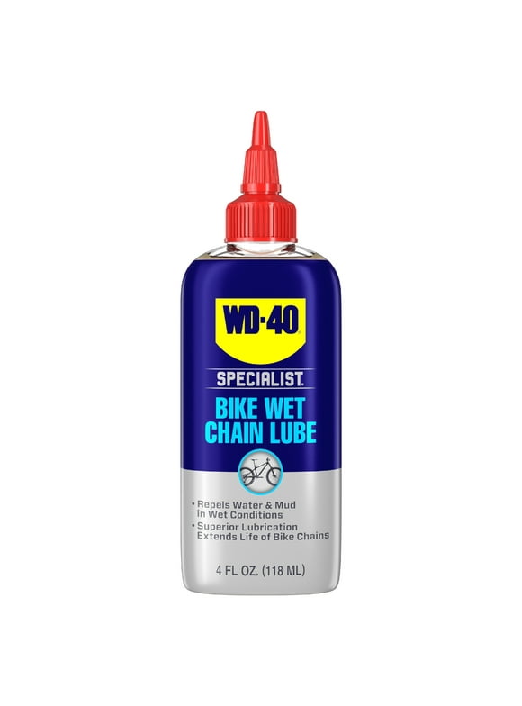 WD-40 BIKE 4 Ounce No Wax Wet and Muddy Condition Bike Chain Wet Chain Lubricant