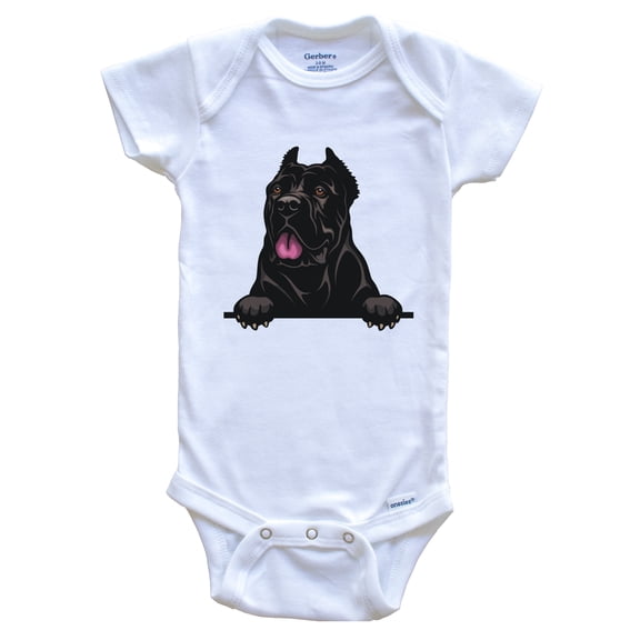 Cane Corso Dog Breed Cute Baby Bodysuit, 0-3 months white