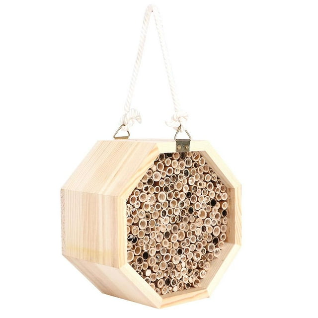 Wooden Insect Bee House Wood Bug Room Hotel Nesting Box for Outdoor Garden Decoration