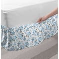 thumbnail image 2 of Rose Bed Skirt, Pastel Floral Blossom Petal Buds Fragrance Bouquets Folk Essence Pattern, Elastic Bedskirt Dust Ruffle Wrap Around for Bedding Decor, 4 Sizes, Pale Azure Blue White, by Ambesonne, 2 of 2