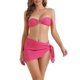 thumbnail image 1 of INSPIRAR CHIC Conjunto de Bikini de Anillo O para Mujeres de 3 Piezas con Parte Inferior Triangular y Cubierta de Parte Inferior Trajes de Baño Talla X-Small Rojo Rosa, 1 of 5