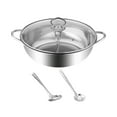 thumbnail image 3 of Shabu Shabu Hot Pot with Lids Kitchenware Cookware for Camping Travel Family 30cm, 3 of 6