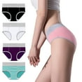thumbnail image 3 of Bigersell Period Underwear Clearance Ladies Underwear Panties G-Strings Panty Style P-1644 Nylon Brief Panties Seamless Thong Briefs Mid Waist Women's Bikini Panties Multicolor XL, 3 of 6