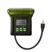 Woods 50015WD Outdoor 7-Day Heavy Duty Digital Plug-in Timer, 2 Grounded Outlets.