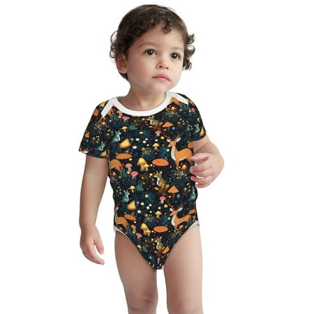 

Fotbe Forest Elf Pattern Unisex-baby Short-sleeve Bodysuit Short Sleeve Bodysuits One-piece 100% Organic Cotton for Infant Baby Boys Unisex-3 Months