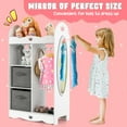 thumbnail image 4 of Costway Kids Dress up Storage Hanging Armoire Dresser Costume Closet w/Mirror & Toy Bins, 4 of 11