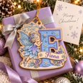 Personalized Snowflake Enchanted Initial Wooden Christmas Ornament ...