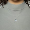 thumbnail image 2 of Austrian Crystal 16mm Teardrop Sterling Silver Necklace – 16 Inch -Sapphire AB, 2 of 5