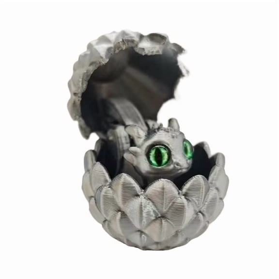 1pc 3D Printed Mini Dragon & Egg Set - Random Glowing Eyes,Movable Rotatable Fidget Ornament Home Decor Stress Relief Gift