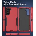 thumbnail image 5 of for Samsung Galaxy S22 Case, Dust-Proof Port Cover, Full Body Durable Silicone Rubber Phone Case for Samsung Galaxy S22 5G, Black/Red, 5 of 14