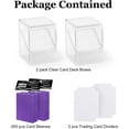 thumbnail image 2 of xianyou-2 Pack Card Deck Boxes, Deck Case and 200Pcs Card Sleeves with Dividers, Standard Clear Commander Cards Storage Box Perfect Fit for MTG, Sport, Trading Cards (Purple), 2 of 4