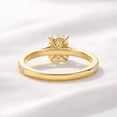 thumbnail image 3 of Jewelerix Oval Cut Solitaire Engagement Ring with Pavé Band, 14K Yellow Gold Vermeil, Perfect for Proposal Gift for Women, 3 of 4