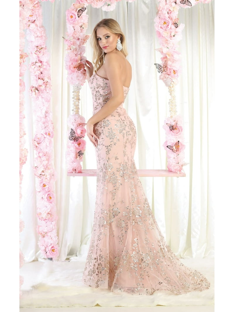 green emerald velvet dress Surplice Neckline Long Sleeve Maxi Dress Rose Gold S-xl Medium main image 1