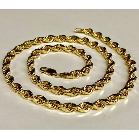 10K 24in Yellow Gold Diamond Cut/Textured Royal Rope Chain with Pear Shaped Lobster Clasp, Approx 44.5g