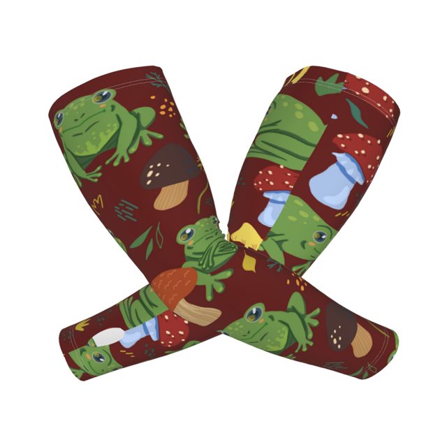 Fotbe Frogs and Mushrooms Mangas para Brazos con Protección Solar UV- Cubrebrazos para Tatuajes – Mangas Deportivas Refrigerantes UPF 50 para Hombre y Mujer