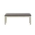 thumbnail image 2 of Benjara Fabric Upholstered Padded Bench with Tapered Feet- Antique White & Gray, 2 of 6