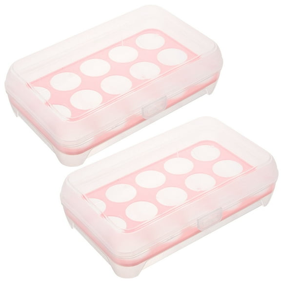 Moluckfu 2Ud Organizador Rojo Para Huevos De Plástico Con Ahorra Espacio Para Refrigerador