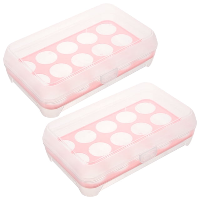 Moluckfu 2Ud Organizador Rojo Para Huevos De Plástico Con Ahorra Espacio Para Refrigerador