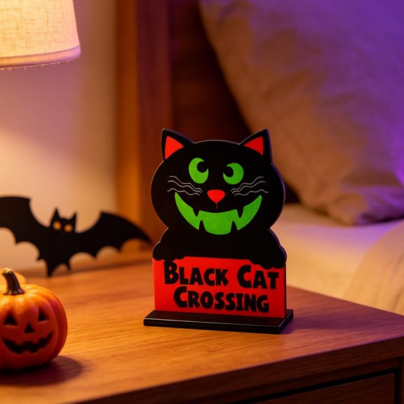 ShengapQ Halloween Freestanding Wooden Tabletop Ornament, Spooky Wood Sign Tiered Tray Decor, Rustic Indoor Mantel Shelf Desktop Display, Fall Halloween Party Home Scene Decoration Gift