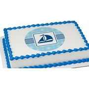 Nautical Boat Edible Extra Large 8 x 10 Cake Decoration Topper Image