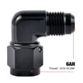 thumbnail image 3 of 6AN Female to 6AN Male Flare 90 Degree Swivel Fitting Adapter Aluminum Black 2PCS, 3 of 4