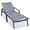 Gray, variant on LeisureMod Marlin Patio Chaise Lounge Chair With Arms Aluminum Frame Green