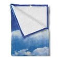 thumbnail image 2 of Holiday Soft Flannel Fleece Throw Blanket, Exotic Cuban Beach Wind Surfing Boat and Waves Tropical Summer Coastal Picture, Cozy Plush for Indoor and Outdoor Use, 60" x 80", Blue Cream, by Ambesonne, 2 of 5