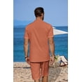 thumbnail image 3 of COOFANDY Men's White Linen Pants and Shirt Set Casual Beach Yoga Outfits 2 Piece Cotton Linen Henley Shirts Loose Pants Sets, 3 of 6