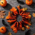 thumbnail image 3 of Halloween Dog Collar with Ruffled Tulle and Pumpkin Accents, 1 Piece, Orange and Black, for Small Dogs and Cats, Decorative Accessory, 3 of 5