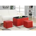 thumbnail image 2 of Convenience Concepts Banc de Rangement Sheridan Designs4Comfort avec 2 Poufs Latéraux en Rouge, 2 of 5