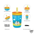 thumbnail image 4 of Zak Designs Juego de vasos Bluey Kelso de 15 oz, tapa de rosca a prueba de fugas sin BPA con pajita hecha de plástico duradero y silicona, paquete perfecto para niños, 2 unidades (paquete de 1), 4 of 5