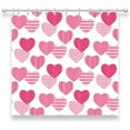 thumbnail image 2 of 72x72 Valentine憇 Day Shower Curtain Pink Hearts Valentine Romantic Sweetheart Romantic Lover Girls Woman Bathroom Curtain Sets 12 Hooks, 2 of 4