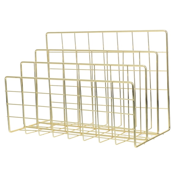 Phenofice Golden Desktop Mail Sorter Organizer with Sturdy, Space-Saving Design for Office and Home Use