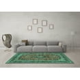 thumbnail image 3 of Ahgly Company Indoor Rectangle Medallion Turquoise Blue Traditional Area Rugs, 3' x 5', 3 of 4