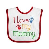 Inktastic I Love My Mommy Handprints Boys or Girls Baby Bib