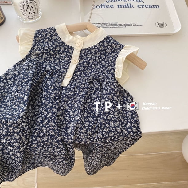 Vestido de niña de moda estilo occidental amor dulce algodón transpirable vestido de princesa para niños de moda