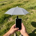 thumbnail image 5 of Silver Phone Umbrella Clip On Sun Shade, Anti Glare UV Protection Waterproof Cell Phone Umbrella Stand for Outdoor Selfies Video Calls Photography, Adjustable Angle Polyester Mini Parasol, 5 of 6