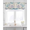 thumbnail image 2 of Purple Blue Hydrangea Kitchen Valances for Windows Farmhouse Linen Window Valance Curtain for Living Room Window Treatment Vintage Flowers Burlap Valance Rod Pocket Topper Drape, 42 x 12 Inch, 2 of 6