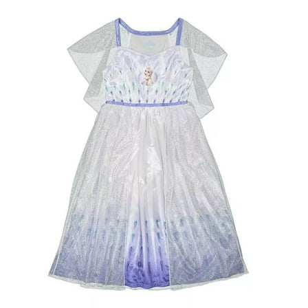 Frozen Elsa Toddler Girl's Satin and Tulle Shimmery Fantasy Nightgown, Size 4T