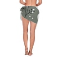 thumbnail image 3 of Ckdifva White Flowers on Green Beach Cover Up for Women Swimsuit Coverups Bikini Wrap Short Skirt, 3 of 8