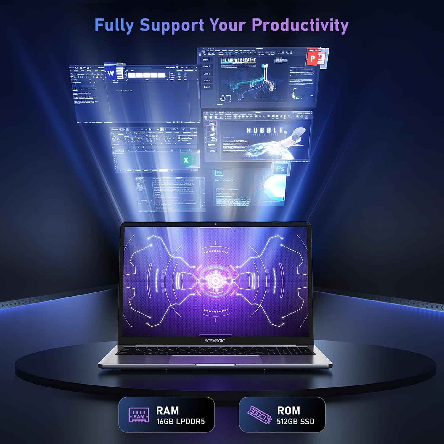 Laptop Computer 16-inch IPS with Intel N95 16GB DDR4 512GB M.2