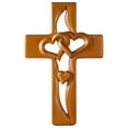 thumbnail image 2 of Marriage Cross for Wall, Hand-Carved Intertwined Hearts Wooden Cross, Vintage Cross Wall Decor for Wedding Valentine Christmas Gift (Natural), 2 of 8