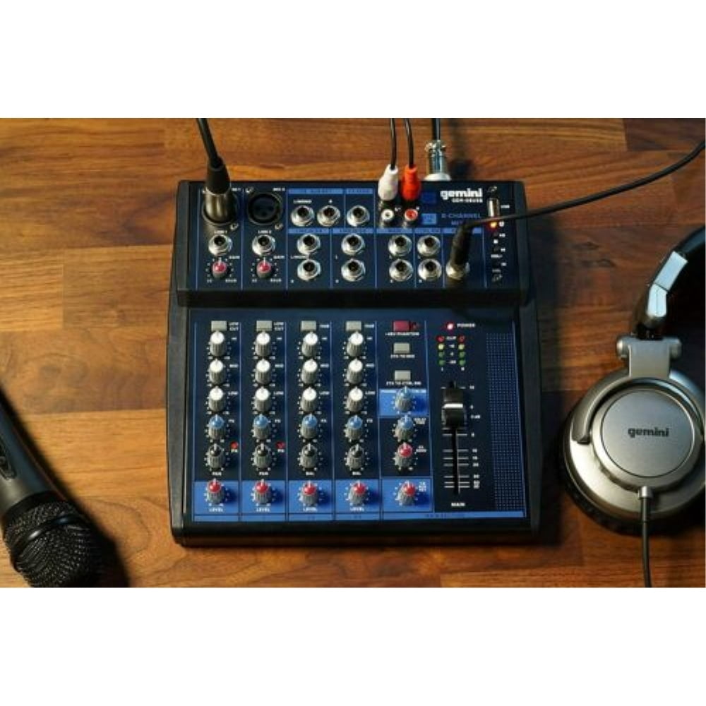 Gemini Sound GEM-08USB Pro Audio Equipment 8 Channels Live Studio Bluetooth Unpowered Mixers DJ